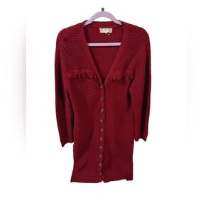 Pink Rose Cardigan Womens 2X Western Boho Bohemian Lagenlook Hippie 70s Casual